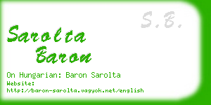 sarolta baron business card